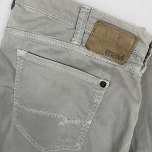 Mavi Zach Straight Leg Pants Mens 40x34 Light Gray Cotton Stretch Chino Trousers